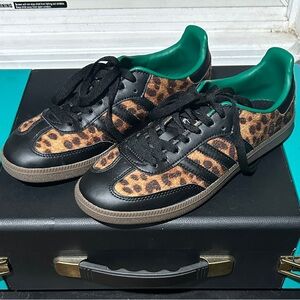 OG adidas Sambas Leopard & Green Sneakers Unisex